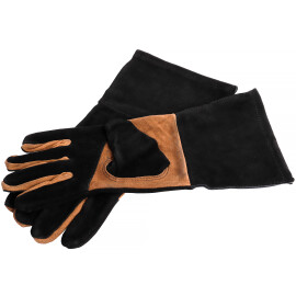 Šermířské rukavice ze semišové kůže, černo-hnědé